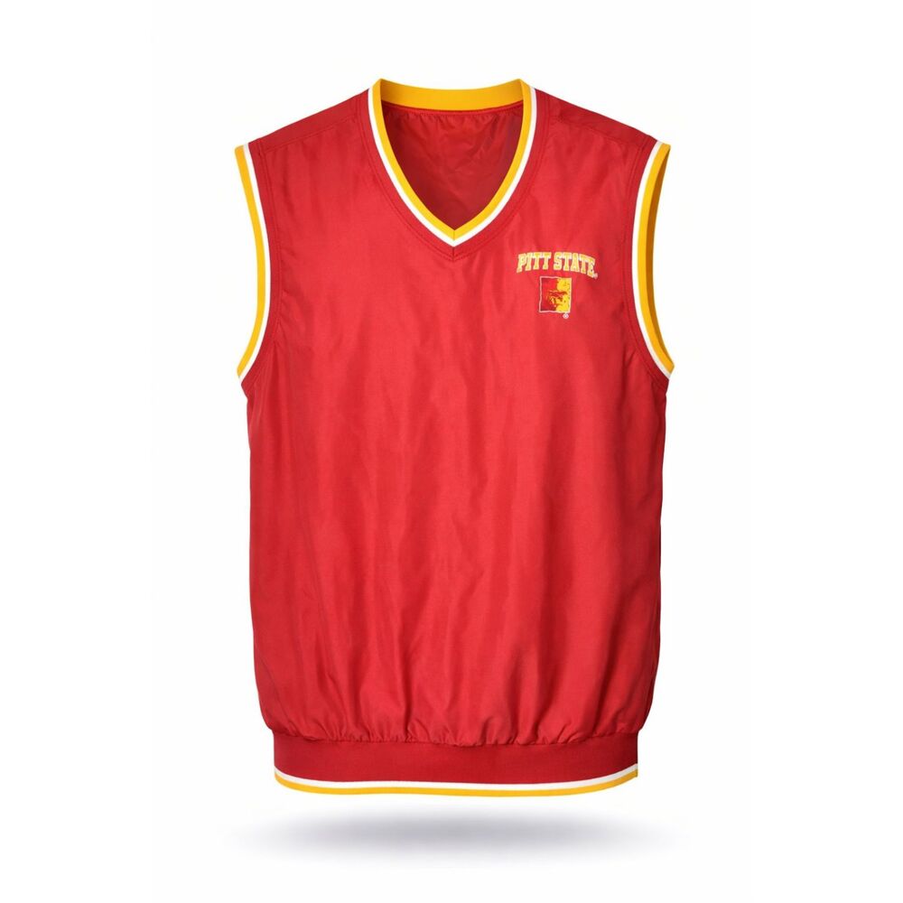 PITT State Gorillas Colosseum Athletics Windbreaker Vest Pullover Men L Jersey